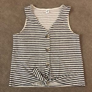 Old Navy | Striped tie front top